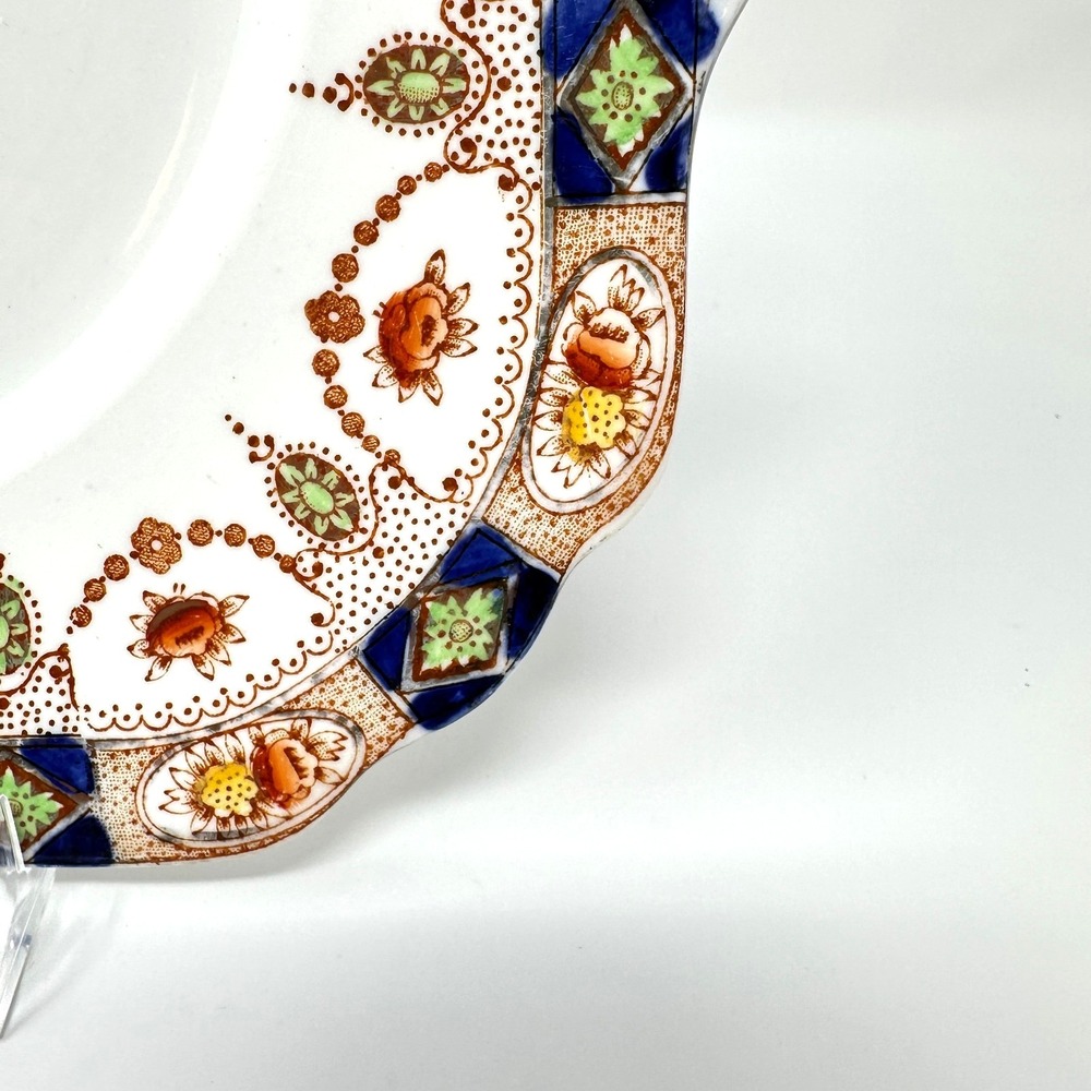 Vintage Gladstone China Imari Floral Square Plate 9 Inch England - Picture 7 of 12